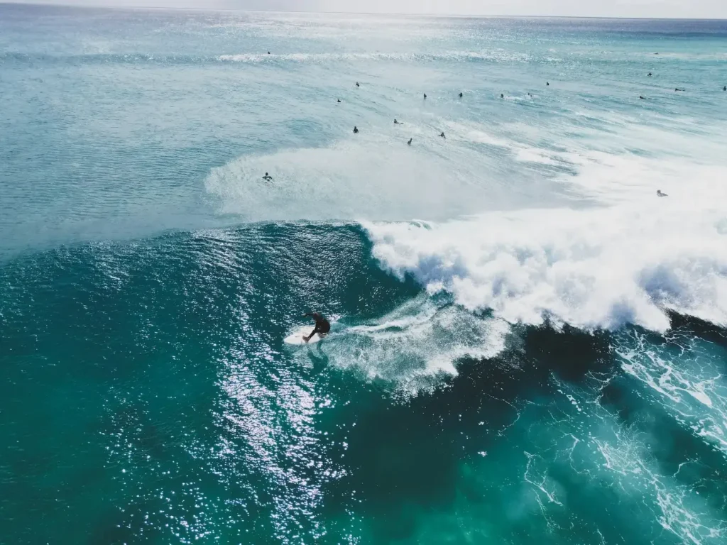 Surfers in the line-up in Fuerteventura